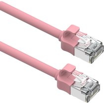 Excel Cat6A Mini RJ45 Ethernet Patch Cable 28AWG LSOH 1.5m Pink Excel Cat6A Mini RJ45 Ethernet Patch Cable 28AWG LSOH 1.5m Pink