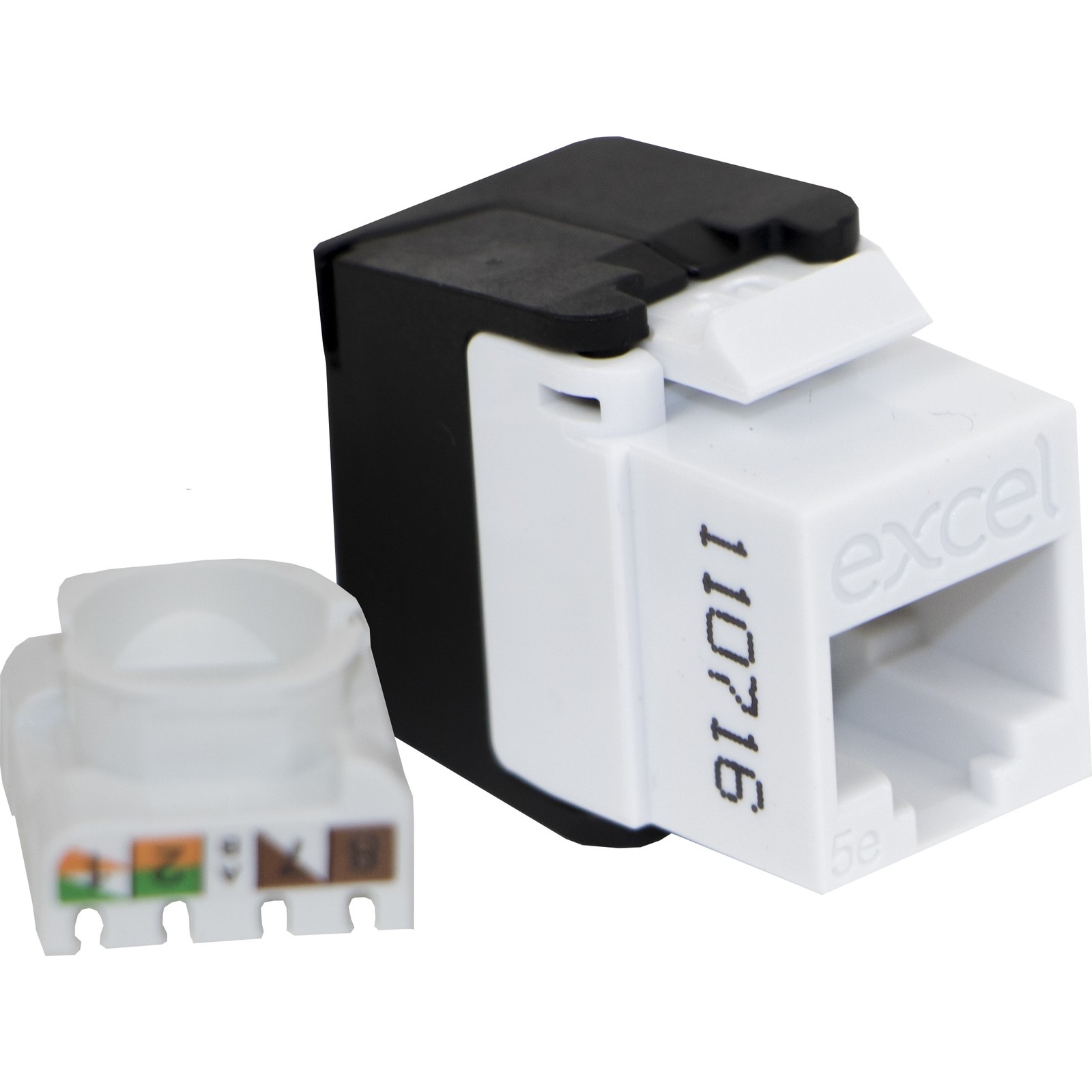 Excel Cat5e Utp Low Profile Keystone Jack Toolless White 100202WT