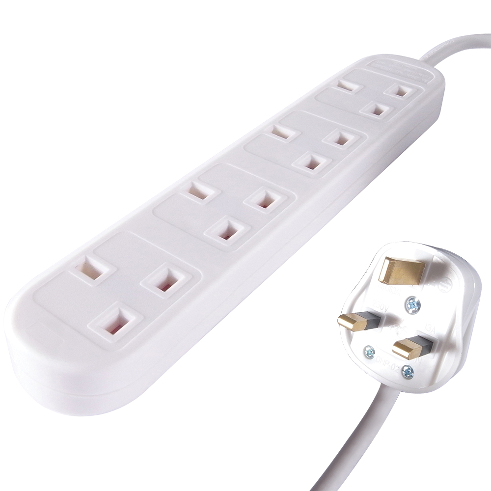 Non Surge Protected Mains Extension Blocks Power 2M 4 Way Power